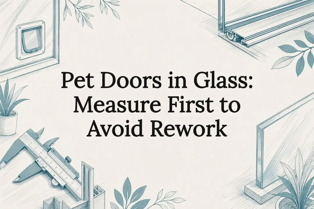 Decorative pet door glass title card