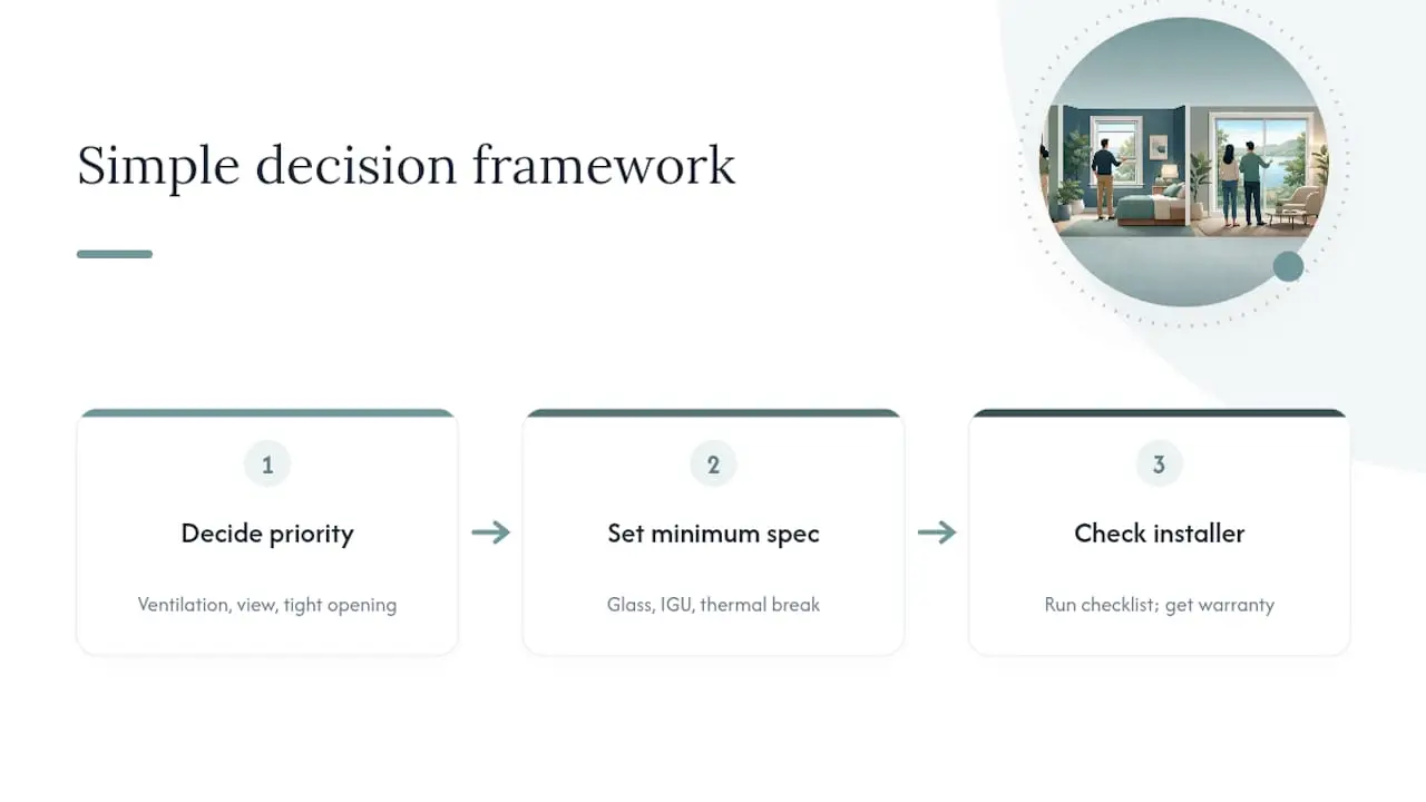 Three-step window selection decision framework